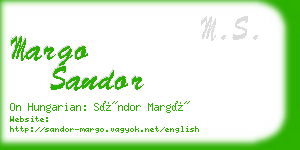 margo sandor business card